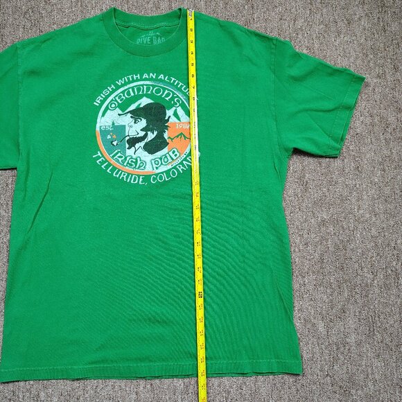 DIVE BAR T-Shirt Men XL Green O'BANNONS IRISH PUB Telluride Colorado Americana - Picture 7 of 8